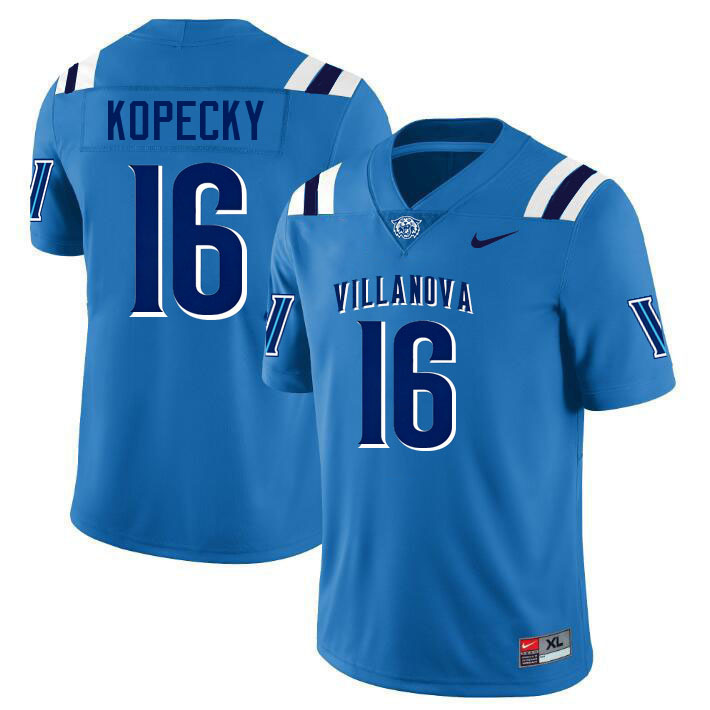 Villanova Wildcats #16 Lucas Kopecky College Football Jerseys,Uniforms-Light Blue